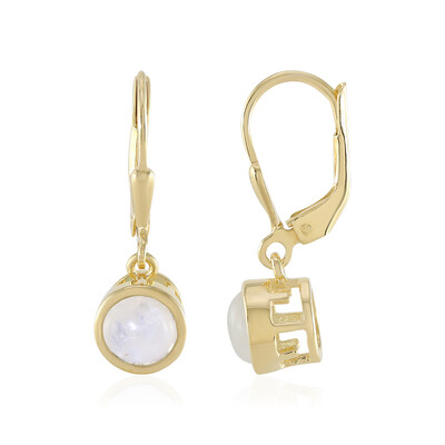 Rainbow Moonstone Silver Earrings