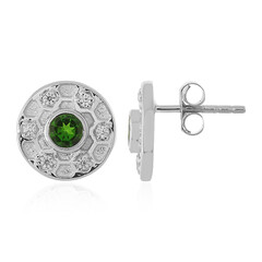 Russian Diopside Silver Earrings