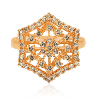 14K SI1 Argyle Rose De France Diamond Gold Ring (Annette)