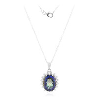 Mystic Blue Quartz Silver Necklace