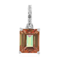Peach Mystic Topaz Silver Pendant