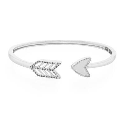 Champagne Diamond Silver Bangle