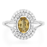 Champagne Quartz Silver Ring