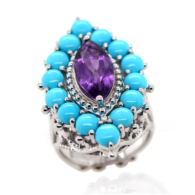 Zambian Amethyst Silver Ring (Dallas Prince Designs)