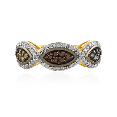 I4 Yellow Diamond Silver Ring