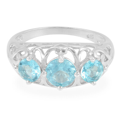 Blue Apatite Silver Ring