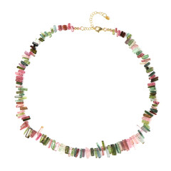 Fancy Tourmaline Silver Necklace (Adela Silber)