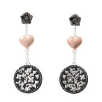 Black Diamond Silver Earrings