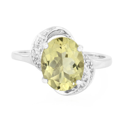 Olive Quartz Silver Ring