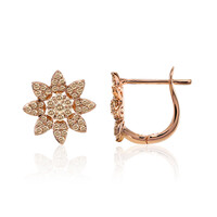 14K SI1 Argyle Rose De France Diamond Gold Earrings
