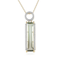 Green Amethyst Silver Necklace