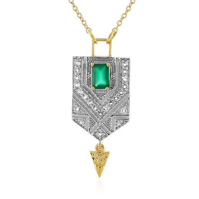 Green Onyx Silver Necklace