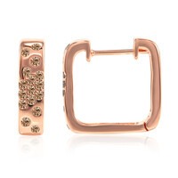 9K SI1 Argyle Rose De France Diamond Gold Earrings