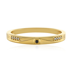 Black Diamond Silver Ring