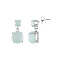 Aqua Chalcedony Silver Earrings