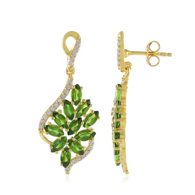 Russian Diopside Silver Earrings
