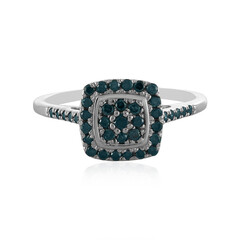 I3 Blue Diamond Silver Ring