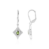 Green Tourmaline Silver Earrings