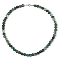 Moss Agate Silver Necklace