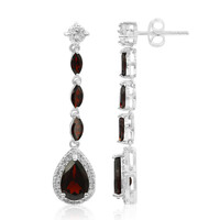Mozambique Garnet Silver Earrings