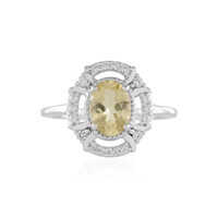 Yellow Beryl Silver Ring