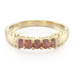 10K Unheated Padparadscha Sapphire Gold Ring