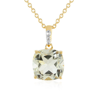 Green Amethyst Silver Necklace