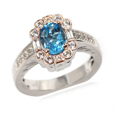 Swiss Blue Topaz Silver Ring (Dallas Prince Designs)
