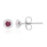 Burmese Ruby Silver Earrings