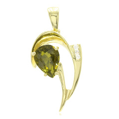 Cuprian Tourmaline Silver Pendant