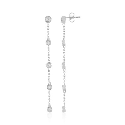 White Topaz Silver Earrings