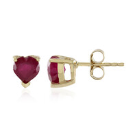 9K Madagascar Ruby Gold Earrings