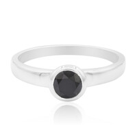 Black Diamond Silver Ring