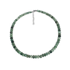 Green Strawberry Quartz Silver Necklace