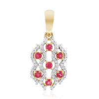18K Red Beryl Gold Pendant