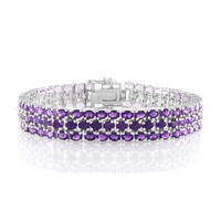 Zambian Amethyst Silver Bracelet