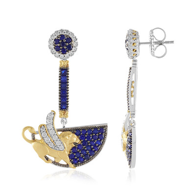 Cobalt Spinel Silver Earrings (Gems en Vogue)