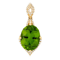 14K Kashmir Peridot Gold Pendant (de Melo)