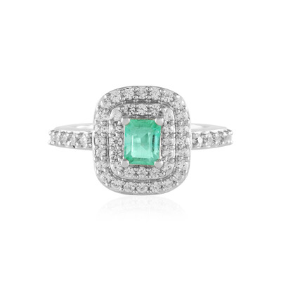 Russian Emerald Silver Ring