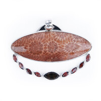 Petrified Coral Silver Pendant