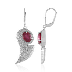 Bemainty Ruby Silver Earrings