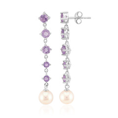 White Freshwater Pearl Silver Earrings