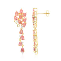 18K Unheated Padparadscha Sapphire Gold Earrings (AMAYANI)