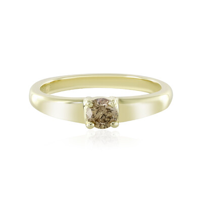 9K I2 Champagne Diamond Gold Ring