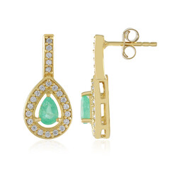 Russian Emerald Silver Earrings