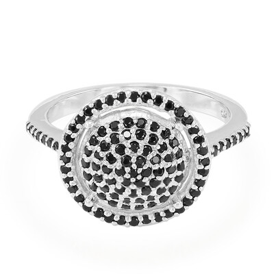 Black Spinel Silver Ring