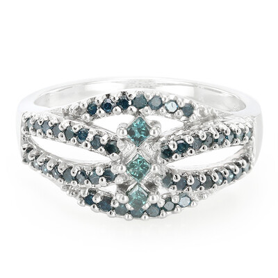Fancy Diamond Silver Ring