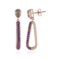 Purple Maniry Labradorite Silver Earrings (KM by Juwelo)