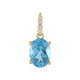 9K Swiss Blue Topaz Gold Pendant