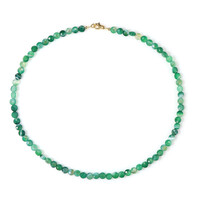 Green Lace Agate Silver Necklace
